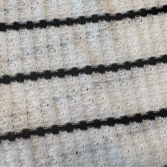 CHASER Thermal Henley Waffle Knit Oversized Striped Long Sleeve Shirt Size M - Picture 5 of 6